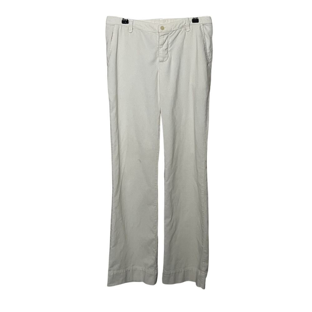 James Perse Corduroy Pants Women Sz 27 Ivory Classic Minimalist Preppy USA